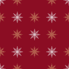 Naklejka na ściany i meble Vector Christmas seamless pattern with snowflakes for packaging, wallpaper illustration