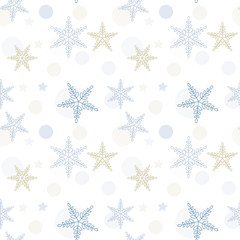 Vector Christmas seamless pattern with snowflakes for packaging, wallpaper illustration