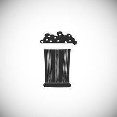 Silhouette popcorn black icon for different design.