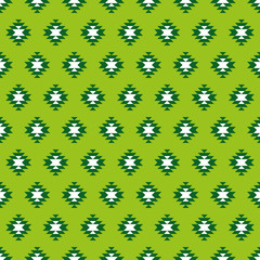 Materiał do szycia Green and white kilim seamless pattern