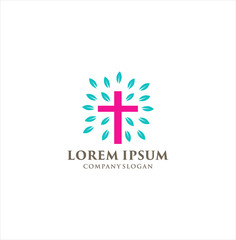 Church Logo . Christian Cross Logo Design Vector . Christian symbols. The cross of Jesus Christ