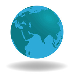 The blue vector model world can be used in many ways. Put on a white background.