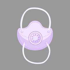 Colorful air pollution N95 face mask, man or woman medical mask vector