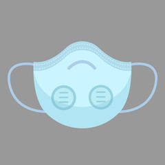 Colorful air pollution face mask, man or woman medical mask vector