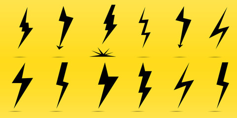  Thunder lighting. Flash icon isolated on transparent background. Vector illustration. Element of graphic symbol of lightning.