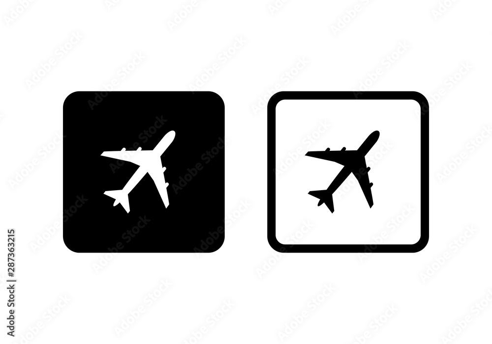 Aufkleber airplane symbol vector, airplane icon set vector. symbol for web site computer and mobile.