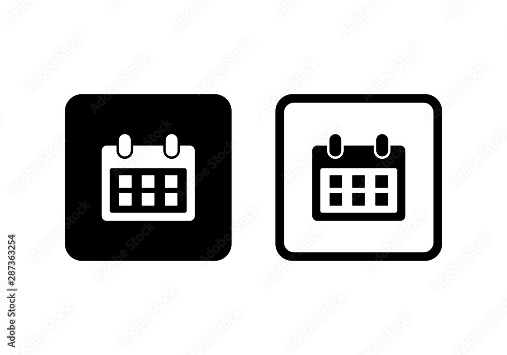 Poster Celendar Icon set Vector. symbol for web site Computer and mobile vector.
