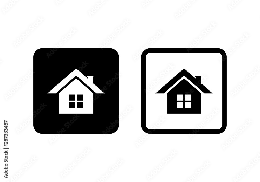 Poster home icon set vector. symbol for web site computer and mobile.