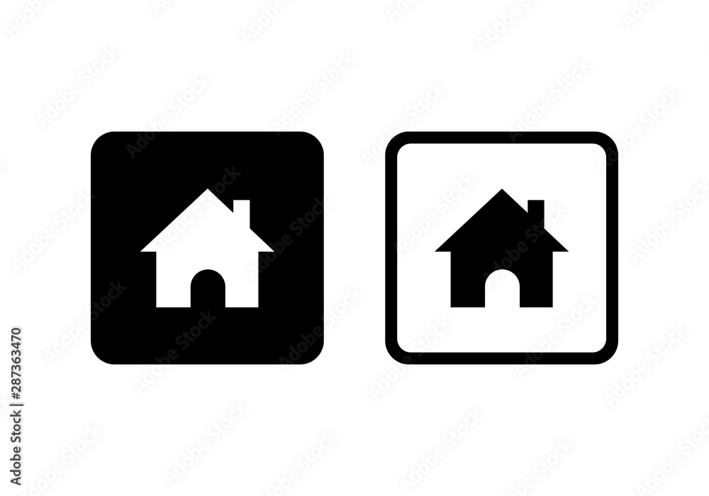 Poster home icon set vector. symbol for web site computer and mobile.