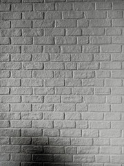 The brick wall has just been finished with cement. Construction material texture.