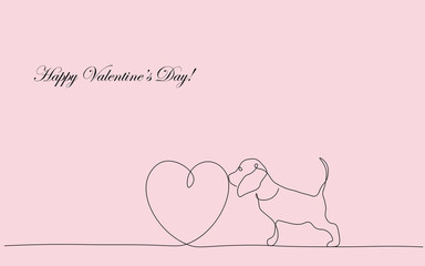 Valentines day card, romantic design vector illustration