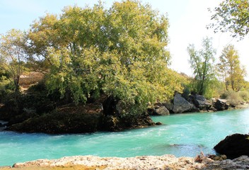 Manavgat Waterfall is located 3 kilometers from Side, Turkey