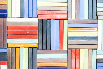 Colorful ceramic wall. Pattern of construction material texture.