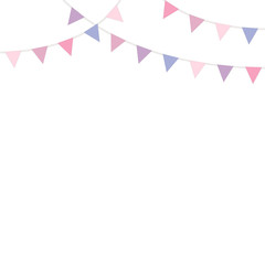 Baby girl celebration party flags decoration vector illustration.