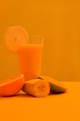 yellow smoothie - healthy, fruity drink