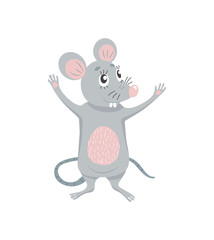 Obraz na płótnie Canvas Cute cartoon mouse. Symbol of 2020 year. Vector illustration