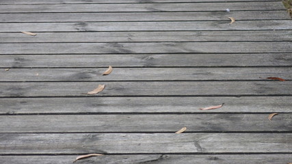 paseo viejo madera con tablones gastados grises junto al mar