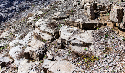 Rocks in the mountains as background
