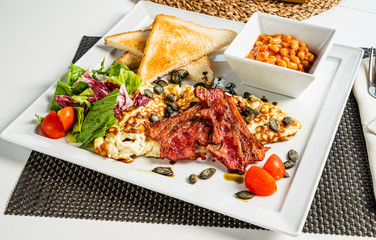 traditional breakfast in the cafe