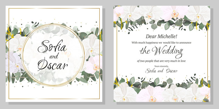 Invitation card flower orchid 