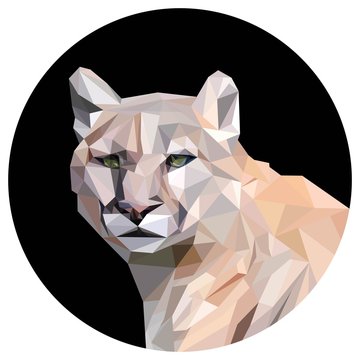Coguar low poly circle bg