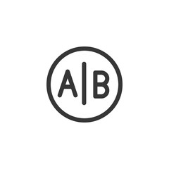 Testing, Trial, and Research Icon w A and B letters