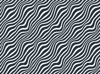 Fototapeta na wymiar Lined seamless minimalistic pattern with optical illusion, op art vector minimal lines background, stripy tile minimal wallpaper or website background.