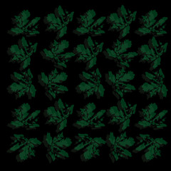 Pattern cassava leaves on dark background.