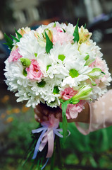 Beautiful wedding bouquet. Close-up.
