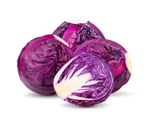 Obraz premium Red cabbage isolated on white background.