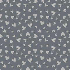 Seamless pattern with grey hearts