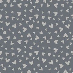 Seamless pattern with grey hearts