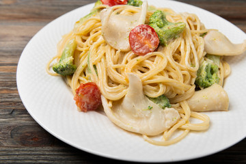 pasta with squid with in a creamy