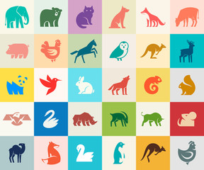 Animals logos collection. Animal logo set