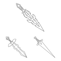 Isolated object of game and armor sign. Collection of game and blade vector icon for stock.