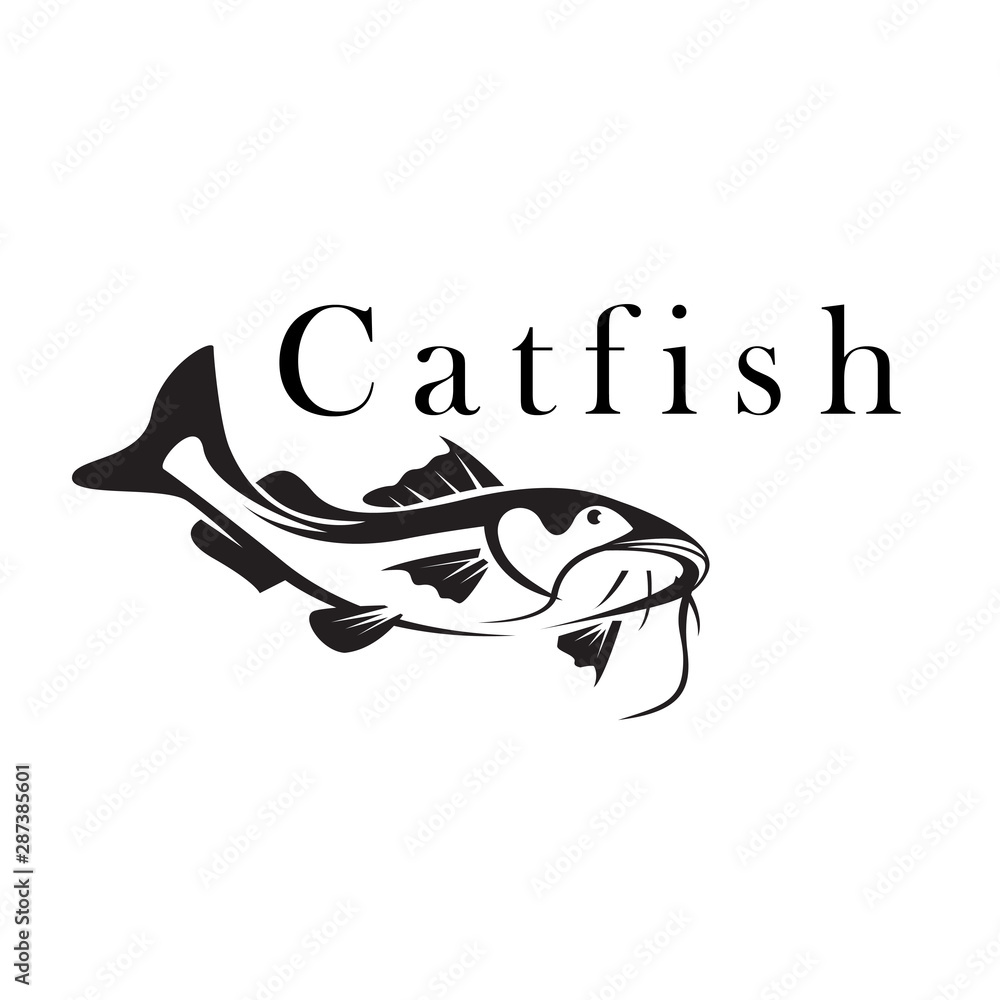 Canvas Prints bottom view swimming cat fish logo design inspiration