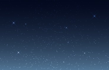 Starry sky. Night sky with shining stars. Cosmos, universe vector background. Space sky night, starlight background, starry dark galaxy illustration