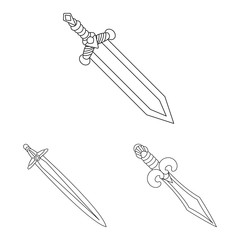 Isolated object of game and armor logo. Collection of game and blade stock symbol for web.