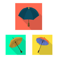 Obraz premium Isolated object of protection and closed logo. Set of protection and rainy stock vector illustration.