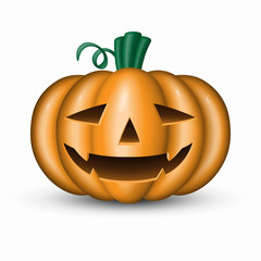 Halloween pumpkin isolated on white background. Vector illustration