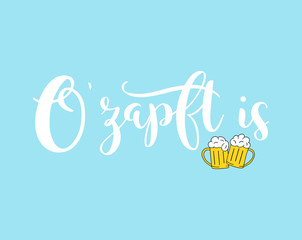 Hand sketched „ O´zapf is “ quote in German, translated 
