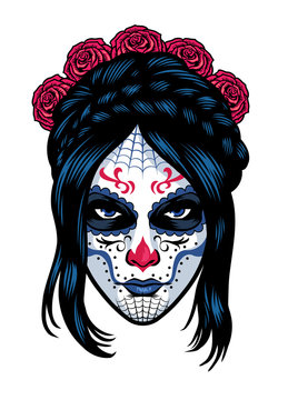 Sugar Skull Girl Vector Photos Royalty Free Images Graphics Vectors Videos Adobe Stock
