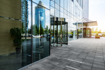 Empty floors and office buildings in the financial center, Qingdao, China