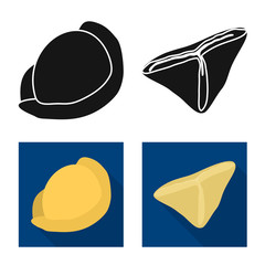 Isolated object of products and cooking symbol. Set of products and appetizer vector icon for stock.