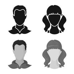 Isolated object of professional and photo symbol. Set of professional and profile stock symbol for web.