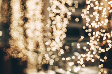 Abstract defocused Christmas or holiday bokeh lights background