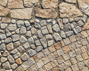 Stone pavement. View from above