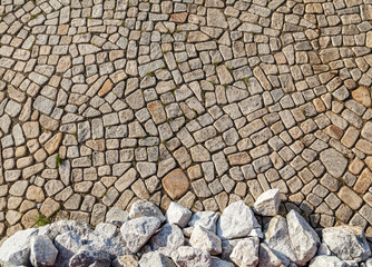 Stone pavement. View from above
