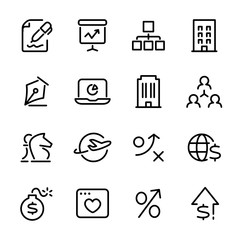 Business Icons, vector line icon set