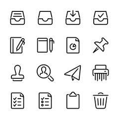 Office and Business Icons, vector line icon set